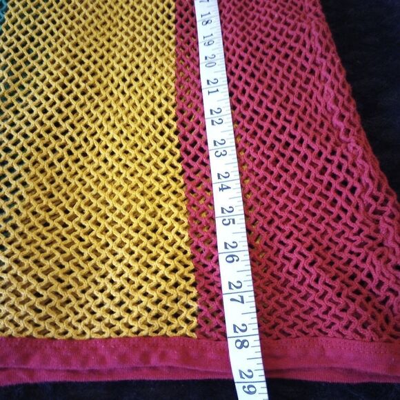 Crocheted mesh see through striped tank - Picture 9 of 10